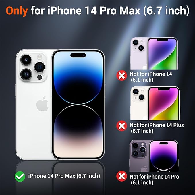 SUPFINE Magnetic for iPhone 14 Pro Max Case with Screen Protector (Compatible with MagSafe) (Military Grade Drop Protection) Translucent Matte Shockproof with Anti-Fingerprint Phone Case,Wine Red