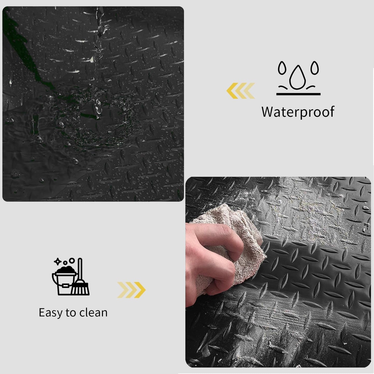 Premium Garage Floor Mat, Commercial Grade Heavy Duty Parking Mat for Garage Floor, Golf Cart Parking, Water/Stain Resistant Floor Runner (Black Diamond, 8 x 10 Feet)