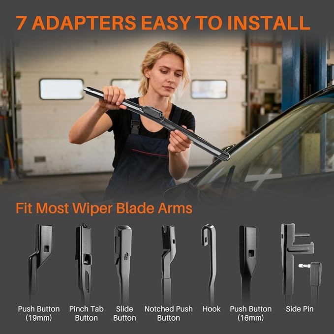 DOG TAIL Water Repellent Silicone Wiper Blades 20" 18" Set with Multiple Adapters and 2 Refills, Automotive Replacement Front Windshield Wiper Blades for My Car with Water Repellency Formula DropClear