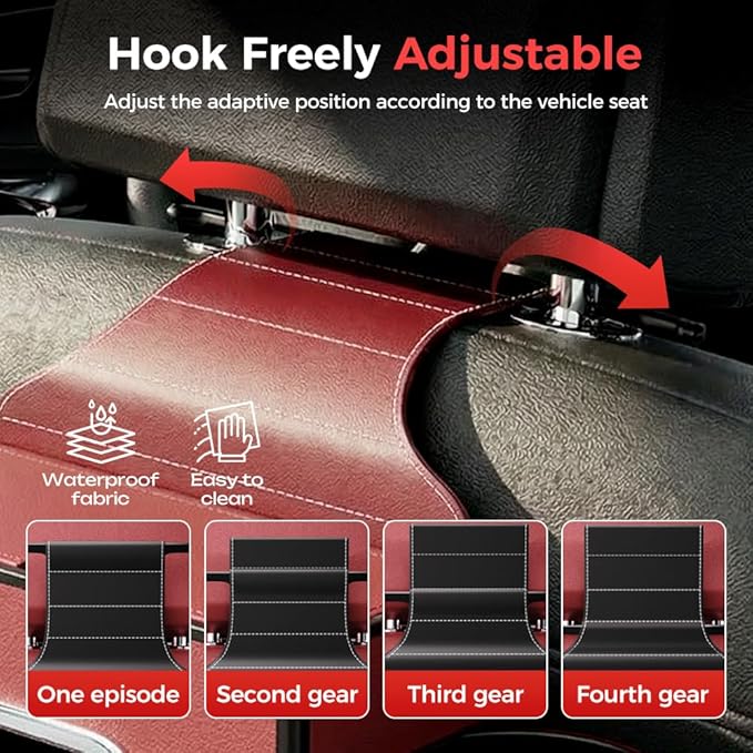 Back Seat Car Organizer,3 in 1 Car Backseat Storage Box with Cup Holder,Tissue Box,Trash Bin&Hooks,Multifunctional Waterproof Storage for Hold Phones Snacks Drinks Handbags (1, A-Coffee)