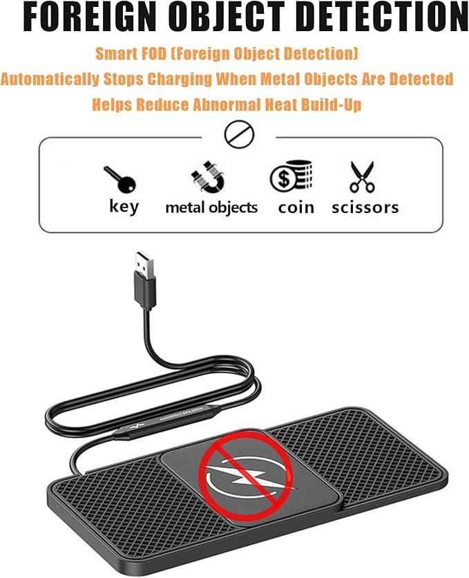Wireless Car Phone Charger for Honda Pilot (YK1) 2016 – 2022, Type C/USB 20W Fast Charging Pad, Non-Slip Charging Station for Travel Home Office Desk, Lightweight, USB