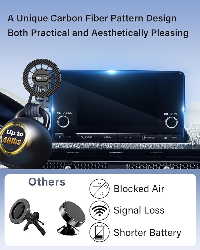 SKYLOTEC Car Phone Holder for 2021-2025 Ford Mustang Mach E Accessories 15.5-Inch Screen Fixed Clip, Automobile Cradles Magnetic Phone Mount Compatible with MagSafe, Strong Magnets Cell Phone Base