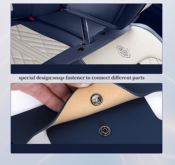 Premium Nappa Leatherette Car Seat Cover Set Custom Fit for Honda CR-V CRV 2000-2023 2024 2025 2026 Water-Proof Breathable Faux Leather Seat Cushion Protectors (Full Set 5 Seats,Beige Black)