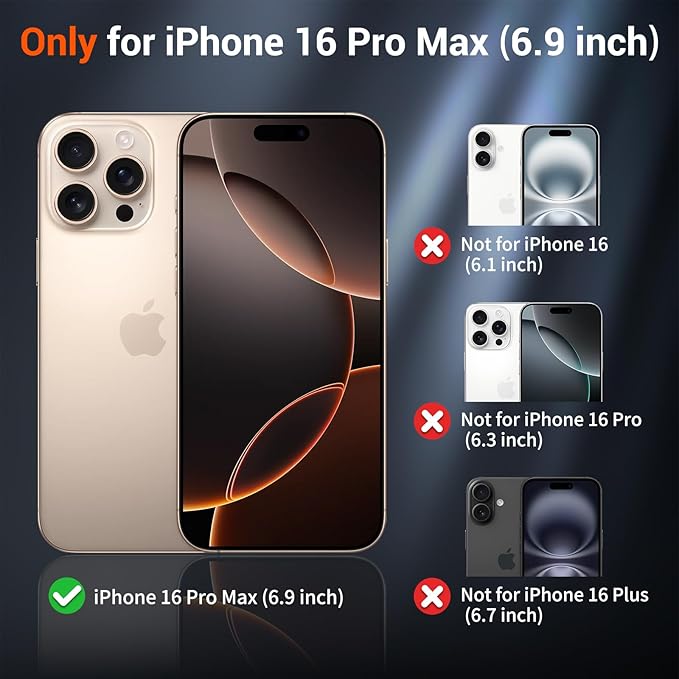 SUPFINE Magnetic for iPhone 16 Pro Max Case (Compatible with MagSafe) (Military Grade Drop Protection) Slim Translucent Matte Shockproof with Anti-Fingerprint Phone Case,Purple