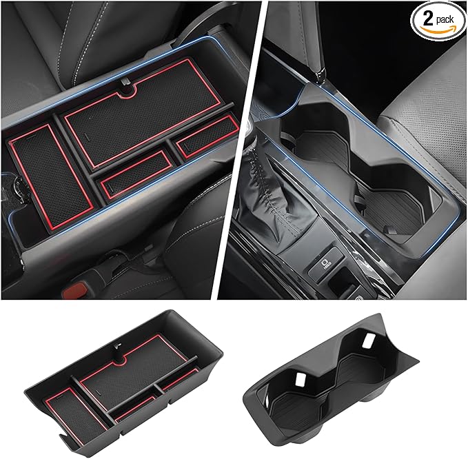 Autorder Center Console Organizer&Cup Holder for 2025-2026 Toyota Camry XV80 Accessories Armrest Storage Box with Durable Cup Holder Insert Tray Middle Console Organizer with Anti-Slip Mat
