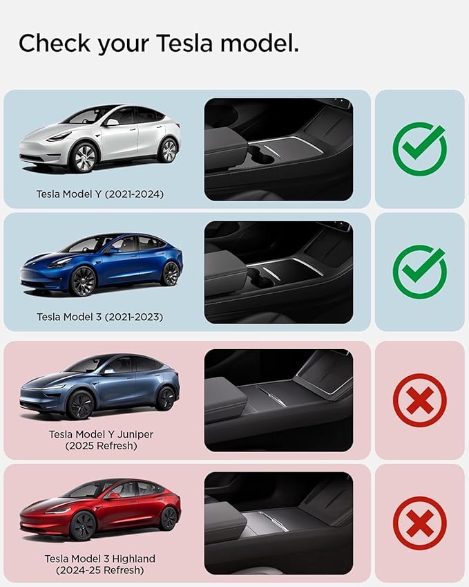 Center Console Mount, Magnetic Phone Holder for Older Tesla Model Y/3, Compatible Only with 2021-2024 Versions (Single Magnetic Bracket Package)