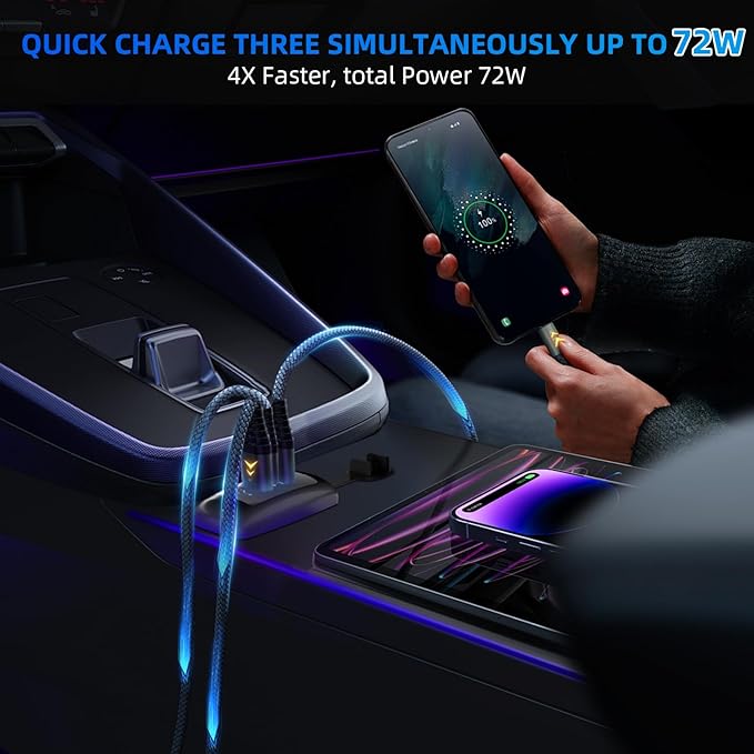 3 Ports 12V RV USB Outlet 72W, Type-C PD3.0 Quick Charge & Dual USB-A QC3.0 Panel Wall Surface Mount, Automotive Car Multi-Port Socket Charger Adapter for RV Marine Boat Bus Camper ATV Truck