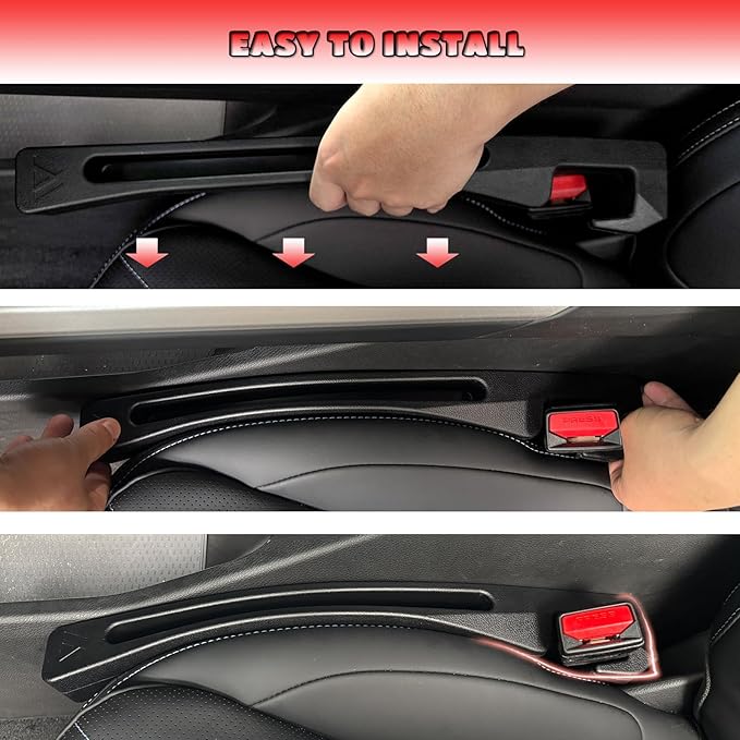 H-on-d-a Accord Seat Gap Filler, Car Seat Gap Filler Organizer Stop Things from Dropping Customized Interior Accessories for H-o-n-da, Black Pack of 2
