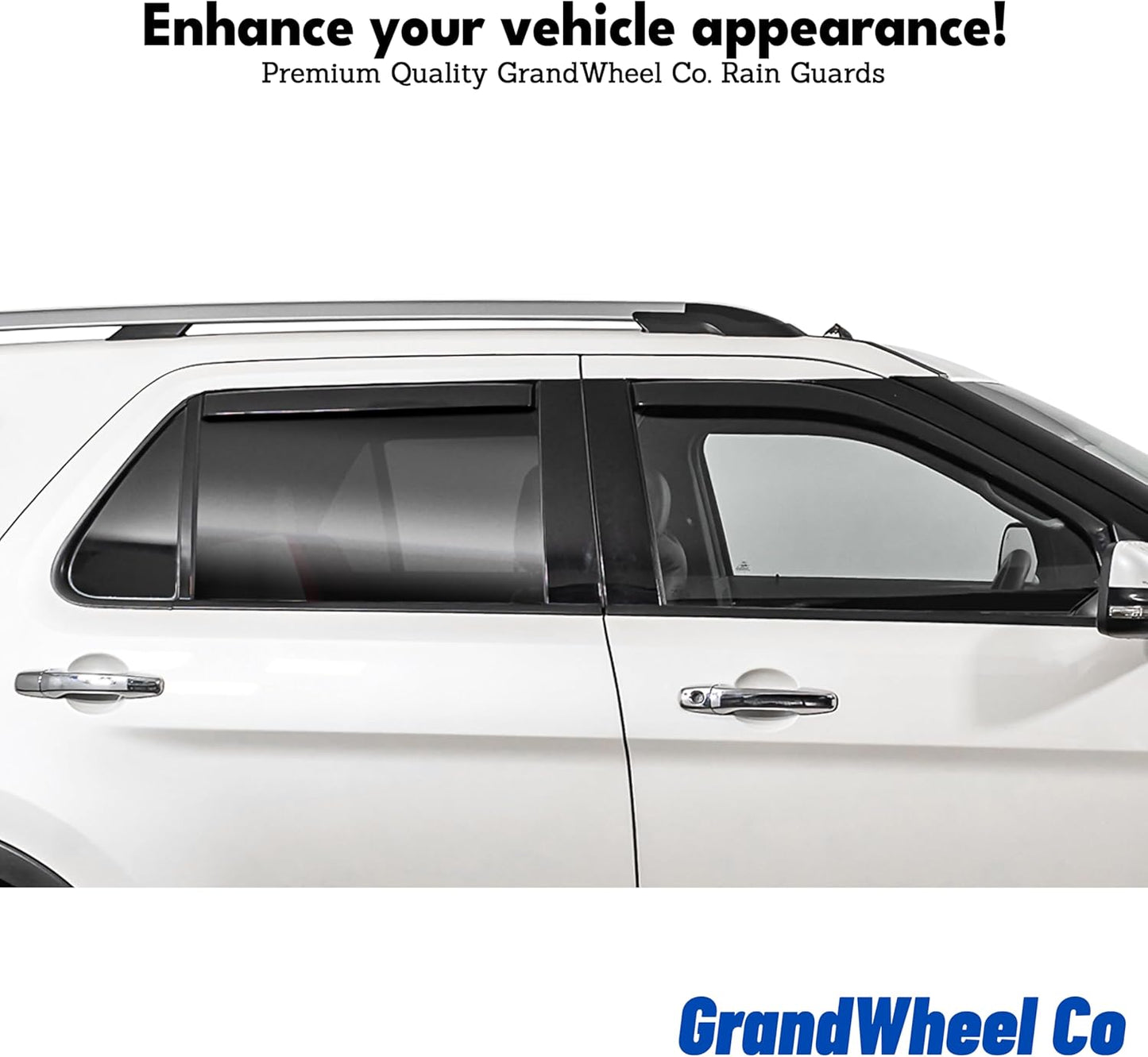 Window Deflectors Smoke Tinted in-Channel Side Window Vent Visor Deflectors Rain Guards Compatible with F-150 2015-2020 Regular Cab, SuperCrew, SuperCab - 2pcs. GW0878