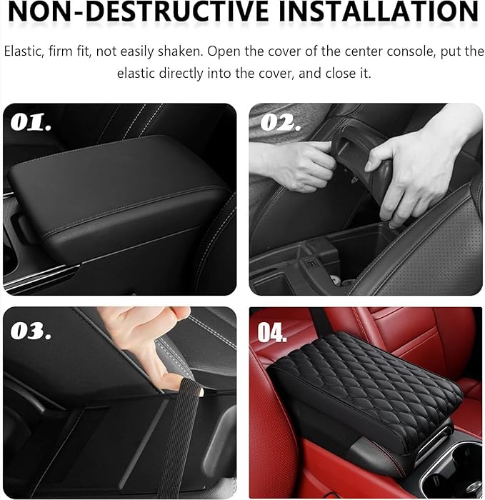 Auto Armrest Cushion Pads for Acura NSX(2001-2005) Accessories Car Centre Console Armrest Pad Durable Material and Easy to Clean-is Waterproof and Anti-Scratch