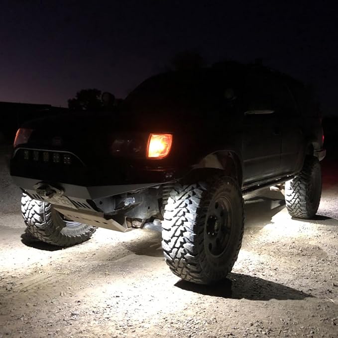 6 Pods LED Rock Lights, Ampper Waterproof LED Neon Underglow Light for Car Truck ATV UTV SUV Offroad Boat Underbody Glow Trail Rig Lamp (White)