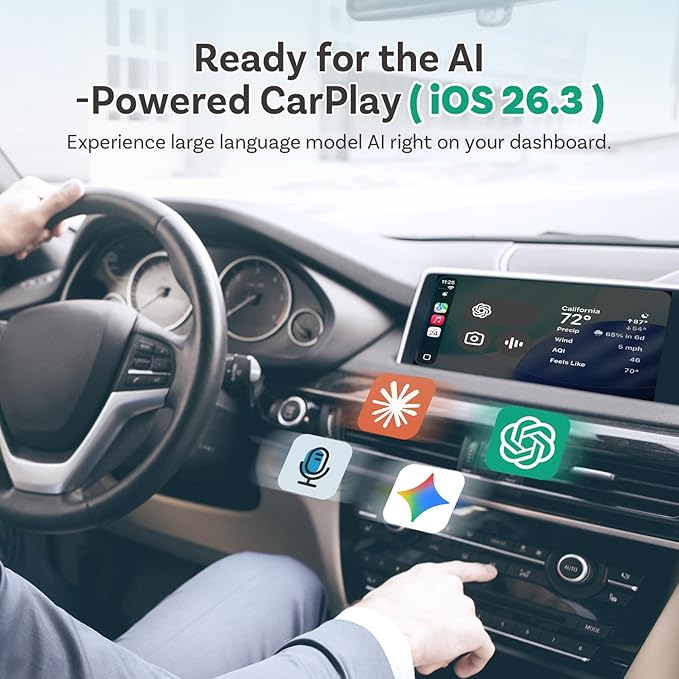 OTTOCAST Magic CarPlay Box 3-in-1 Wireless CarPlay Adapter for iPhone & Android Auto with YouTube Netflix TikTok+,Plug & Play,Auto Bluetooth Connection, Supports SIM & TF Card,App Download,E2