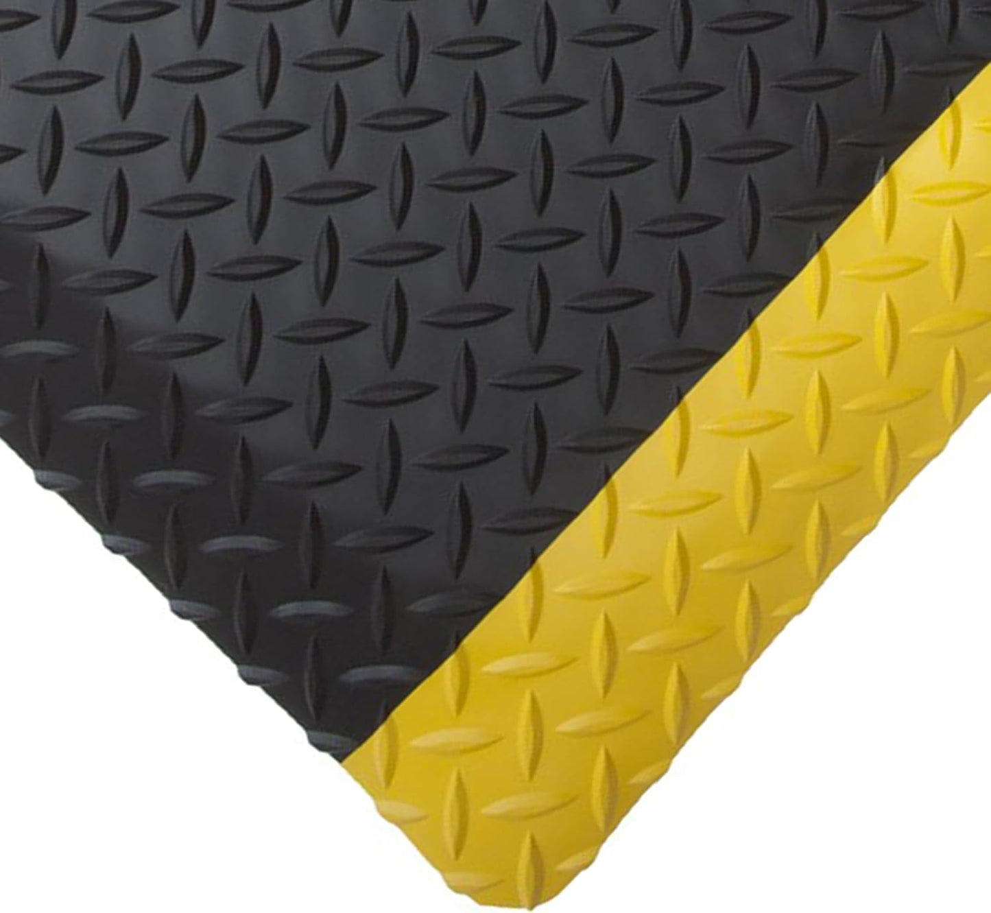 Rhino Mats, American Classic Diamond Anti-Fatigue Mats, Industrial Ergonomic Comfort Standing Mat for Work, Home, Garage, Office, Kitchen or Anywhere (Black/Yellow 1" Thick, 2 FT. x 24 FT.)