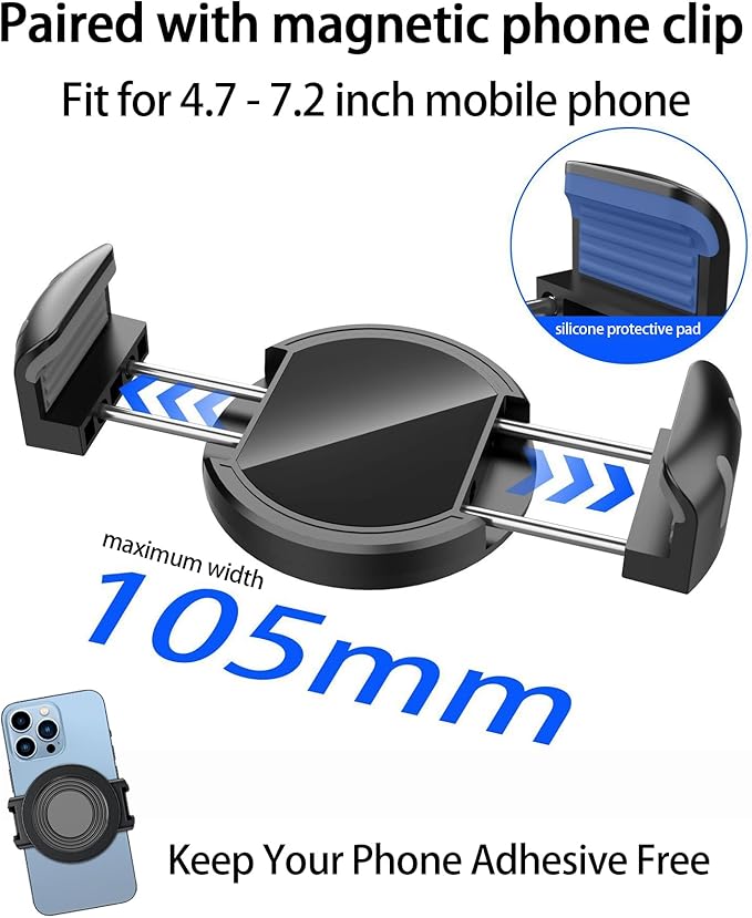 Magnetic Car Phone Mount for Toyota Camry 2021 2022 2023 2024 Accessories, for MagSafe Strong Magnets Cell Phone Holder 7-Inch Touch Screen Cradles, with Portable Phone Gripper 360° Rotation