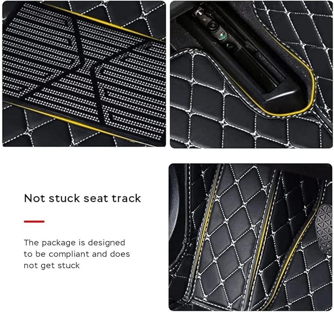 MELKEN Custom Fit Leather Car Floor Mats for 95% of Cars Full Coverage Floor Liners Car Mats (Black & Coffee)
