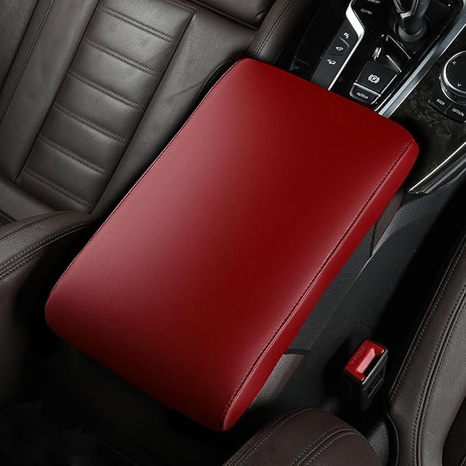 Car Armrest Cover Pad for Lexus LS LS400 LS430 LS460 LS500 LS500h LS600h Premium Leather Center Console Armrest Cushion Pad Anti-Scratch Waterproof Auto Interior Accessories Red Style