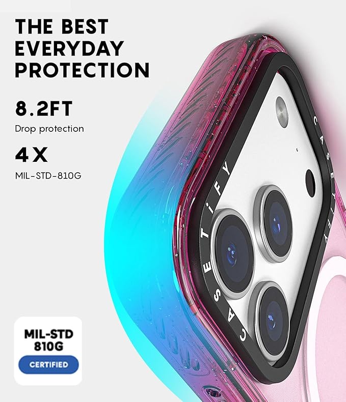 CASETiFY Impact iPhone 17 Pro Case [Slim/Compatible with Magsafe / 8.2 ft. 4X Military Grade Drop Protection] - Romantic - Clear Black