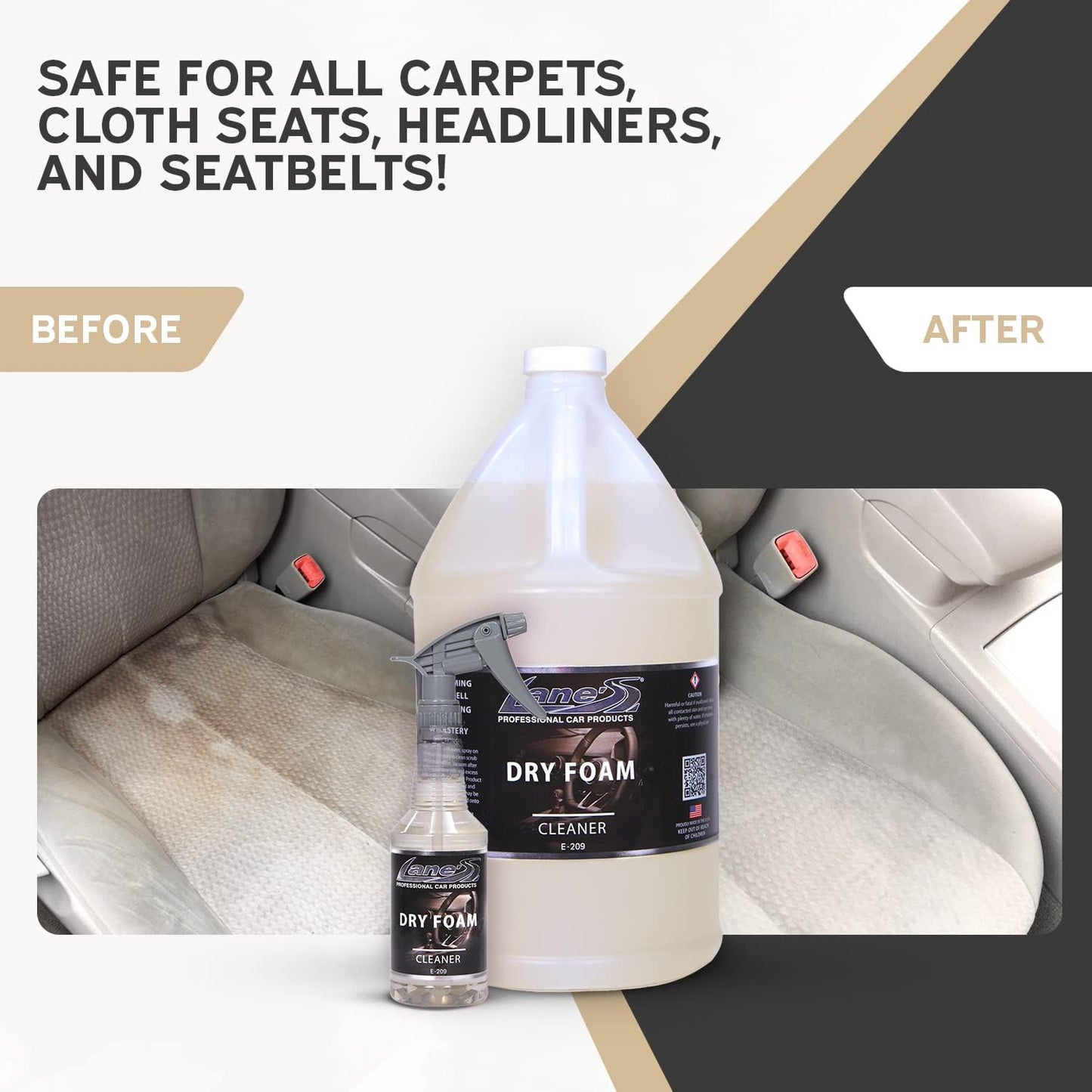 LANE'S Carpet Cleaner Spray- Carpet Cleaner Foam, Removes Odor, Fights Tough Dirt and Stains, Professional Grade Cleaning Spray- 32 Oz