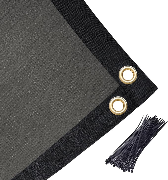 Amagenix 90% Pergola Shade Cover 5'X 8' Dark Gray Sun Shade Cloth with Grommets for Outdoor Garden Patio Porch-Commercial Grade 200 GSM-Cable Zip Ties Included (We Customized)