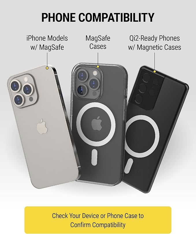 Scosche MPQMRDV MagicMount Charge Pro Qi2 MagSafe Car Mount Charger, 15W Fast Magnetic Wireless Charging Phone Holder for Dashboard/Vent Compatible with iPhone 16/15/14/13/12 Pro Max Plus, Samsung S25