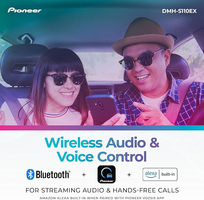 Pioneer DMH-S110EX 7" Double-Din Digital Multimedia Receiver - Built in Bluetooth, Smartphone Integration, Touchscreen, Rear Camera Input
