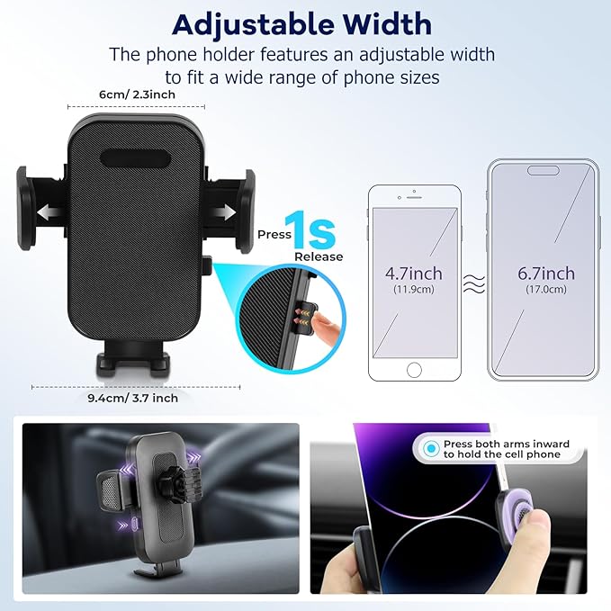 Car Phone Holder Fit for Toyota Highlander 2020-2025 w/Dash Tray Storge Box Organizer-Cell Phone Mount for Highlander Accessories 8 inch Touch Screen 360 Degree Rotation (NOT FIT 12.3 inch)