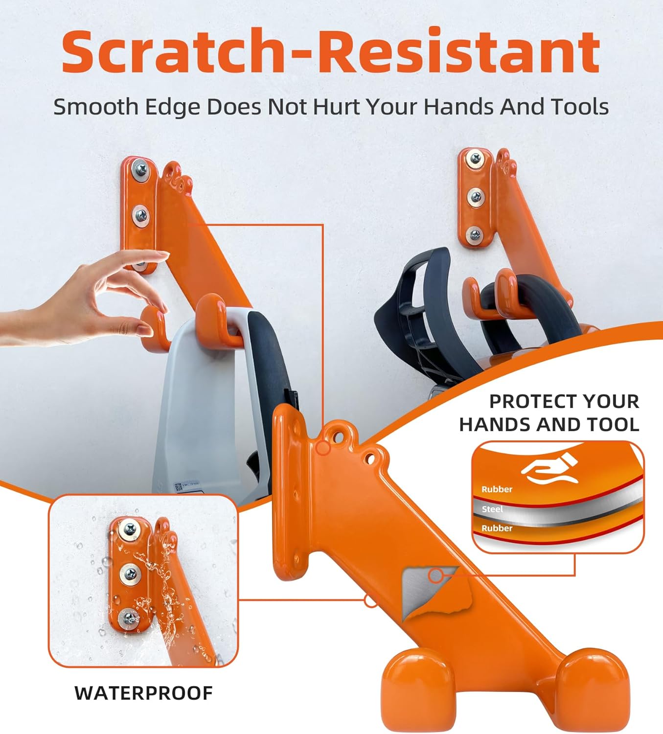 Chainsaw Hanger, 4 Pack Chainsaw Wall Mount, Heavy Duty Chainsaw Holder, Garage Organization Garage Storage Shed Organizer Mounted Chainsaw Rack