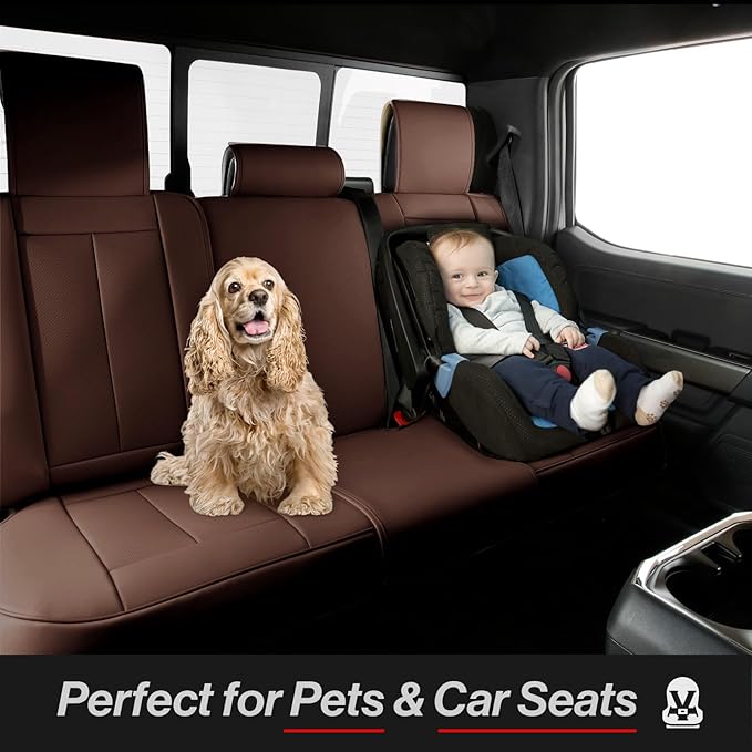 Coverland Custom Fit Car Seat Covers for Car Compatible with [Starion, Scion iM, Corolla, Yaris, Passat] Premium Waterproof Non-Slip Interior Seat Protector [Full Set Dark Brown - Size Chart X62]