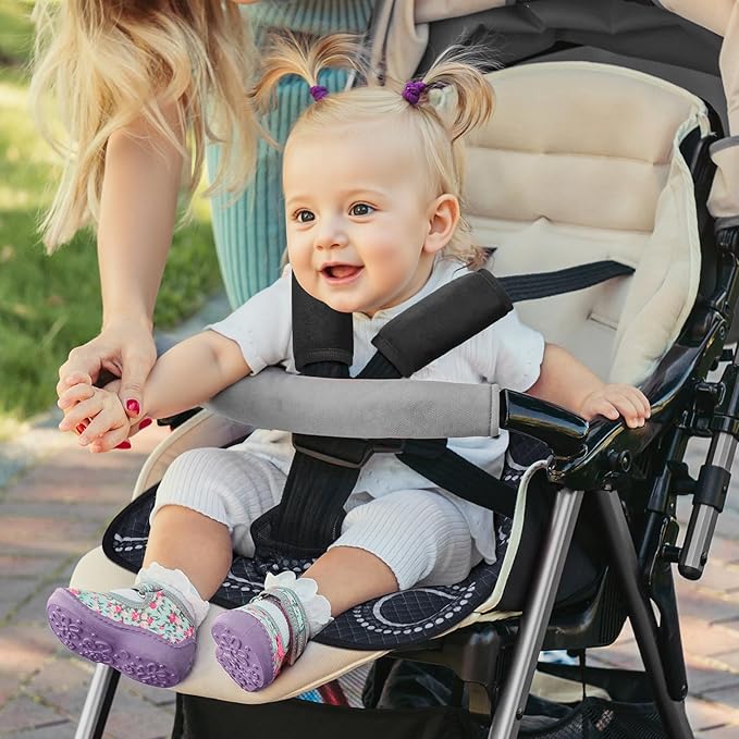 COOLBEBE Car Seat Protector for Potty Training, 2 Pack Dry Waterproof Car Seat Liner Toilet Training & Strap Covers Set for Baby Infant Toddler, Piddle Pads Cover Pad for Strollers, Carseat (Black)