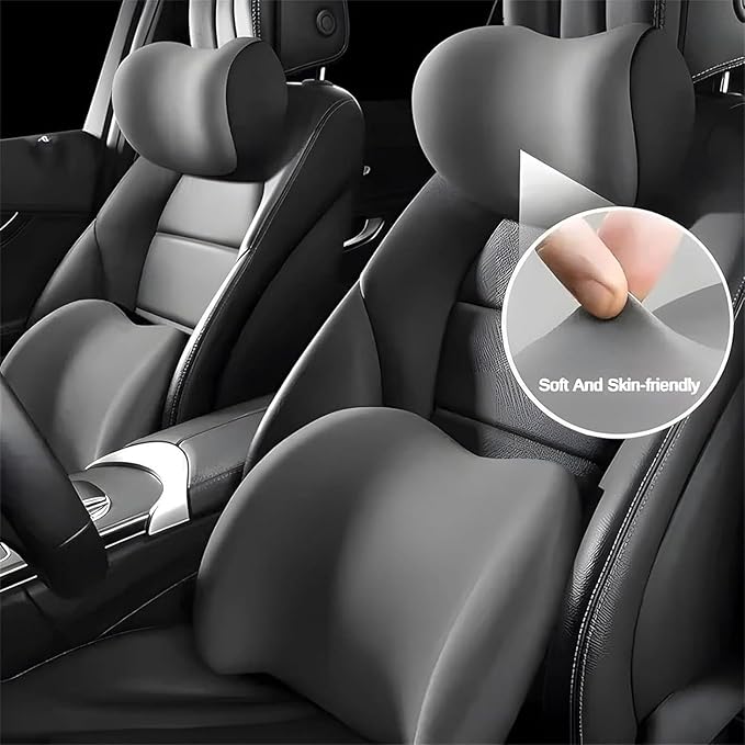 Car Back Support Neck Pillow for Subaru Crosstrek 2012-2025, Comfortable Soft Car Seat Headrest Neck Rest Cushion Lumbar Support Pillow with Adjustable Strap, Blue
