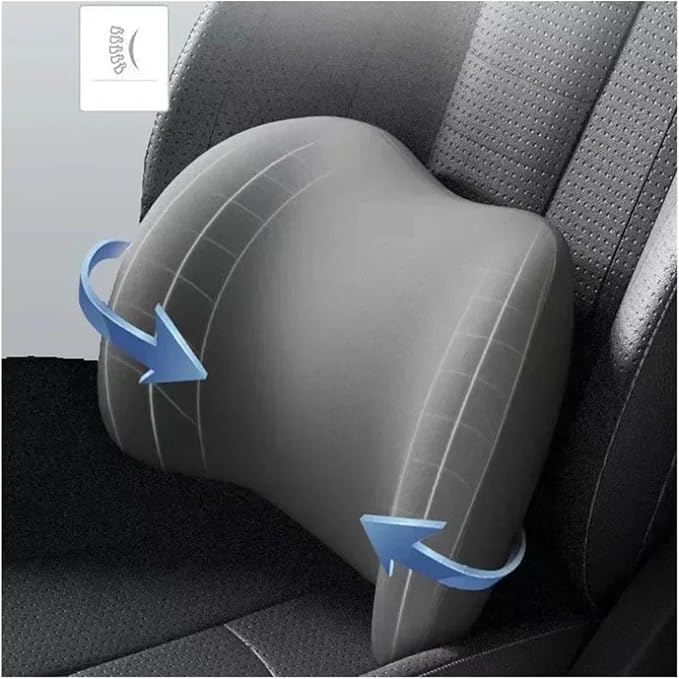 Car Neck Pillow and Lumbar Support Cushion - Memory Foam Backrest for Driver Seat Comfort(Dark Red)