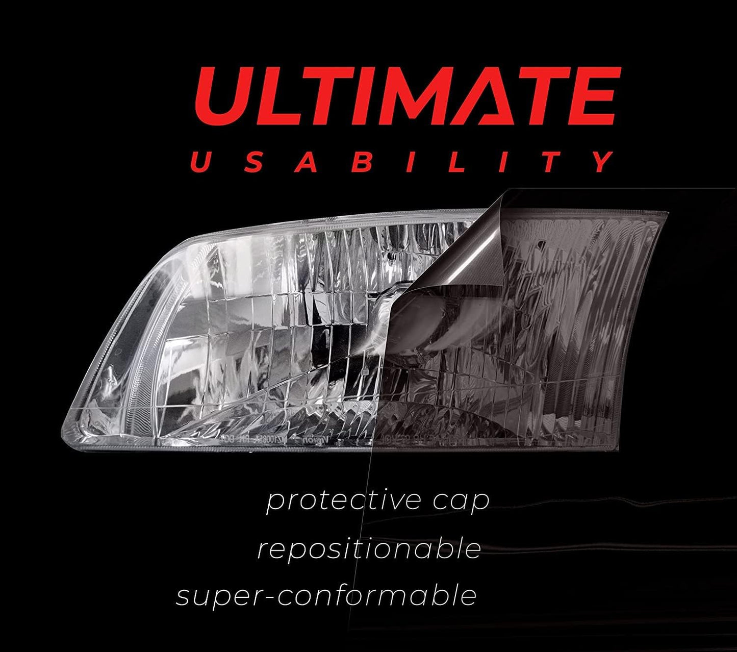 VViViD+ Ultimate Headlight Taillight Tint Vinyl Wrap (12" x 7ft, Light Smoke)