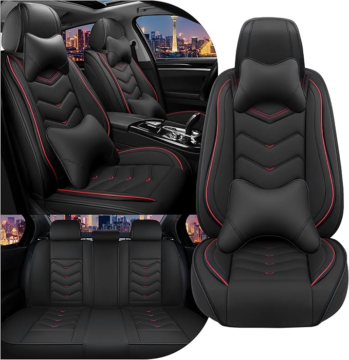 CTDS Car Seat Covers for Mazda CX-5 CX-3 CX-7 CX-9 CX-50 CX-30 CX-70 CX-90 2007-2026, Stylish Sport Seat Cover, Premium Nappa Leather Car Seat Cover.(Luxury 5 Seats/Black)