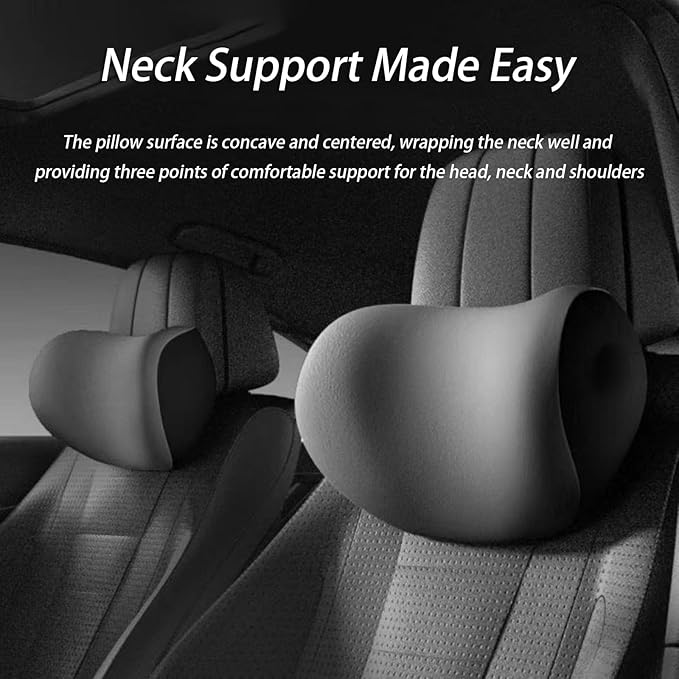Car Lumbar Support Pillow and Car Neck Pillow Kit for Lexus RC 2015-2020 2021 2022 2023 2024 2025 2026, Car Seat Neck Back Rest Pillows, Ergonomic Car Seat Headrest & Lumbar Cushion,B Grey