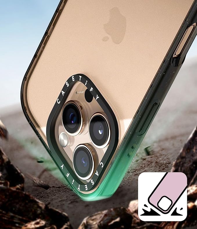 CASETiFY Impact iPhone 15 Pro Case [4X Military Grade Drop Tested / 8.2ft Drop Protection/Compatible with Magsafe] - Sea Shells - Clear Black