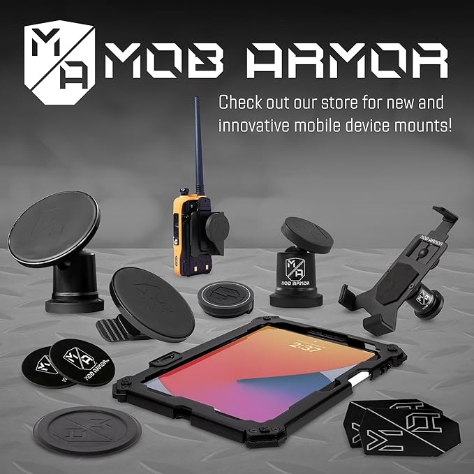 Mob Armor MobNetic Maxx MS - MagSafe Compatible Car Phone Mount w/ 90º Tilt, 360º Rotation & Durable Aluminum Build, Magnetic Holder for iPhone & Android Devices, USA Assembled - Black Chrome