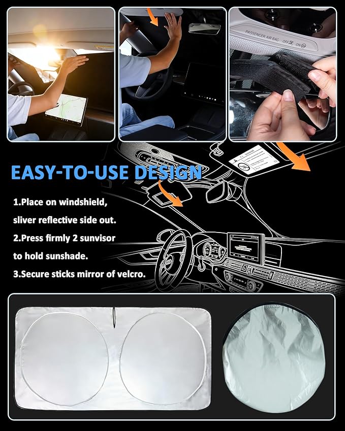 Sun Shade for Chevrolet Equinox Windshield Sunshade Custom fit for Chevy Equinox 2025 2026(Equinox EV Not Fit) Car Accessories Front Window Cover Shield Visor Protector Keep Interior Cool