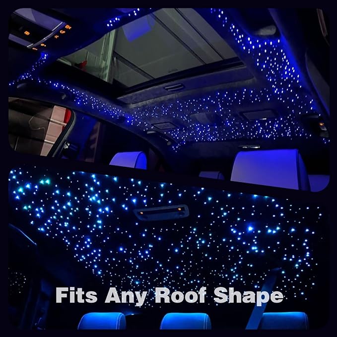 VASTFIRE Starlight Headliner Kit, 16W Star Headliner kit Music/Voice Activated Star Lights for Car, Bed Room, RVs, Home Theaters | Bluetooth + Remote Control