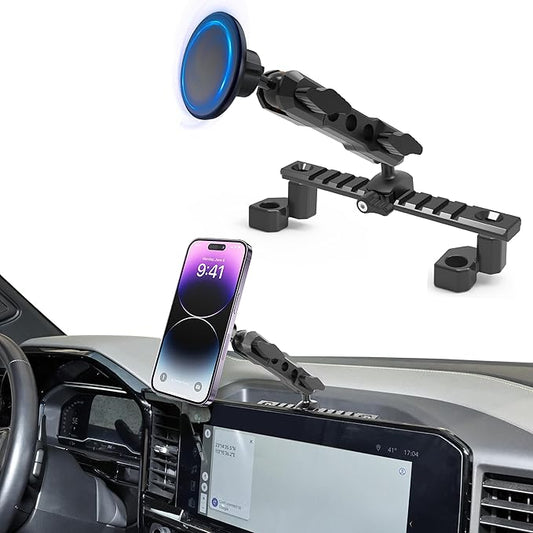 for 2022-2026 Chevrolet Silverado & GMC Sierra Metal Phone Mount, 2022+ Chevy Silverado & GMC Sierra 1500/2500/3500 Magsafe Phone Holder, for 13.4" Touchscreen, 360° Adjustable for All Smartphones