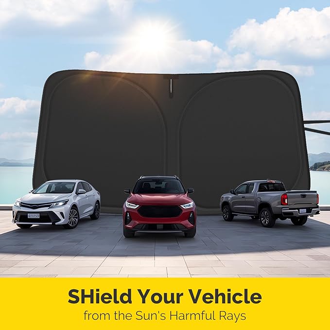 Car Windshield Sun Shade Compatible with 2021 2022 2023 2024 2025 2026 Toyota Sienna Accessories Sunshade Custom Foldable Windshield Sun Visor Protector Blocks UV Rays Keep Your Car Cooler
