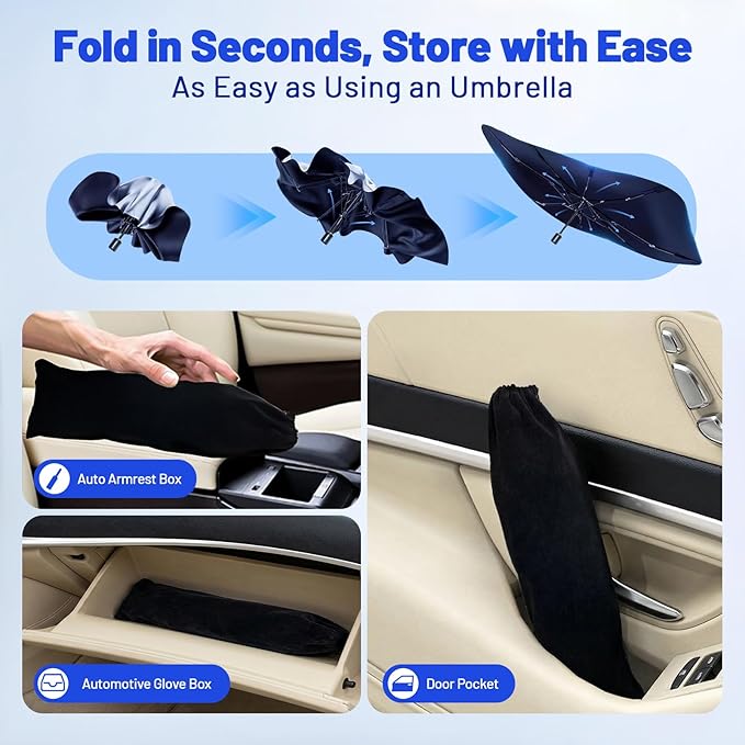 Car Windshield Sun Shade for Kia Carnival 2022-2026 –[Reflective Coated Fabric] Sunshade Umbrella for Front Window, Car Shades Sun Visor Keep Car Cool and Protects Interior, 1:1 Exact Fit