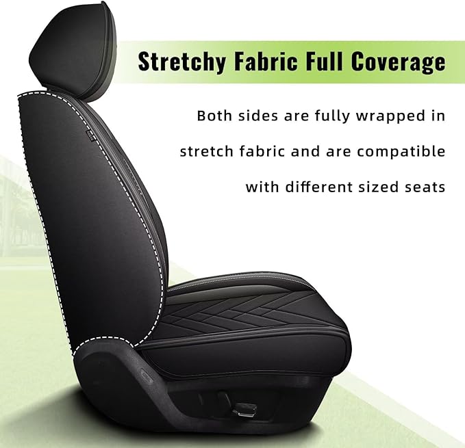 AOMSAZTO Car Seat Covers Fit for Cadillac XT4 2019-2026 Front Seat Cover Waterproof Faux Leather Automotive Auto Interior Protector Cushion (2 Seats,Grey)