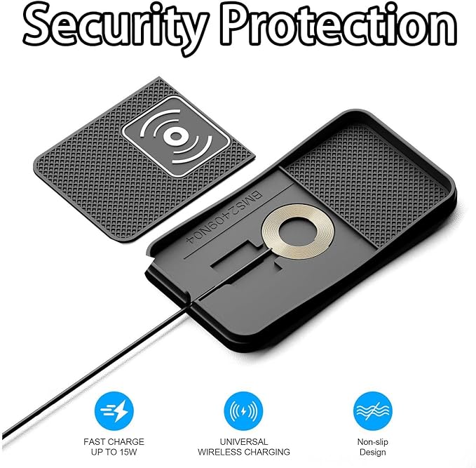 Car Wireless Charger Pad for Ford GT 2005-2006 2017-2022, Fast Car Wireless Charging Pad for Car Center Console, Non Slip Charging Mat,1M-Type C