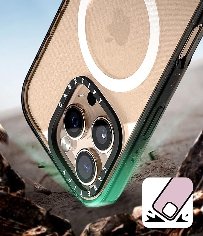 CASETiFY Impact Case for iPhone 15 Pro Max [4X Military Grade Drop Tested / 8.2ft Drop Protection/Compatible with Magsafe] - Flower Prints - Spring Botanicals 2 - Clear Black