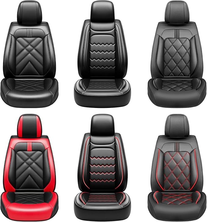 CX-90 Car Seat Covers Custom Fit for Mazda CX-90 2007-2026, Full Coverage Premium Leather Waterproof Breathable Seat Covers, Automotive Seat Protectors, Airbag Compatible(2 Front Seats, Black)