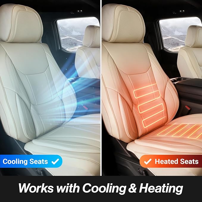 Coverland Custom Fit Car Seat Covers for SUV Compatible with [Buick Rainier, Chevy Trailblazer, Trailblazer EXT] Premium Waterproof Non-Slip Interior Seat Protector [Front Beige - Size Chart A29]