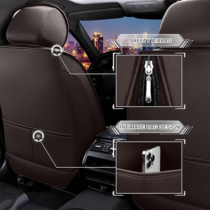 CTDS Car Seat Covers for Toyota RAV4 2000-2026, Stylish Sport Seat Cover, Premium Nappa Leather Car Seat Cover. Automobile Seat Covers Sets.(Standard 5 Seats/Coffee Color)