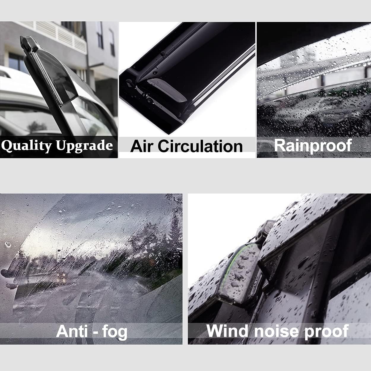 92083 Side Window Wind Deflector,2pc in-Channel Style Shade Sun Rain Guards,Window Visor fit for 93-11 Ford Ranger,94-10 Mazda B2300/B4000,94-08 Mazda B3000 with Standard/Extended Cab