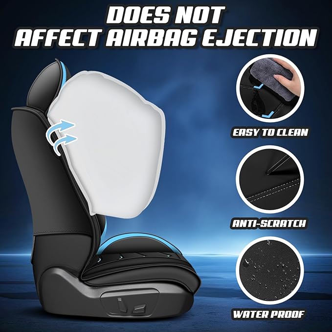 Car Seat Covers for Lexus ES 350 2007-2026, Premium Nappa Leather Car Seat Cover, Stylish Sport Seat Covers， Automobile Seat Cover Sets.(Standard 2 Seats/Black Blue)