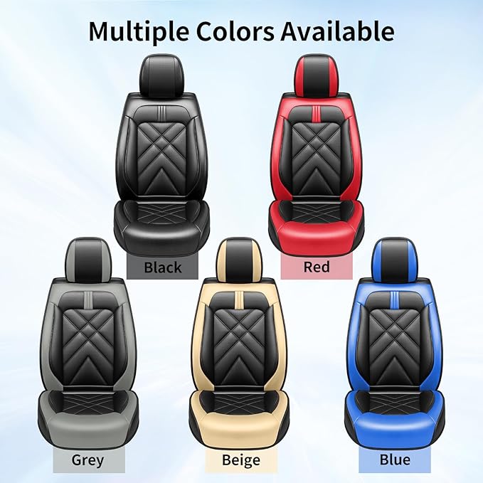 CX-3 Car Seat Covers Fit for Mazda CX-3 2016-2021, Full Coverage Premium Leather Waterproof Breathable Seat Covers, Automotive Seat Protectors, Airbag Compatible(2 Front Seats, Black Gray)